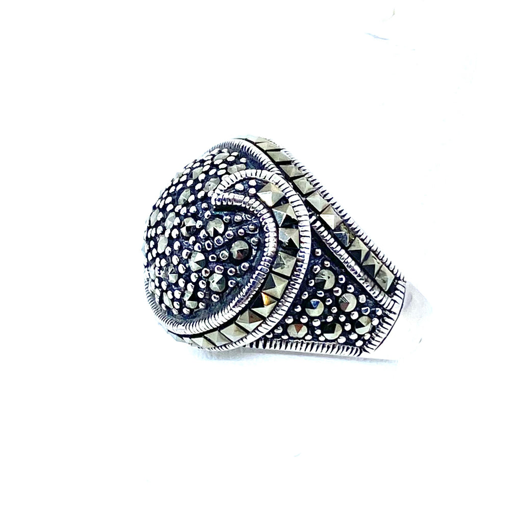 Beyond Gorgeous Marcasite Sterling Silver Statement Ring