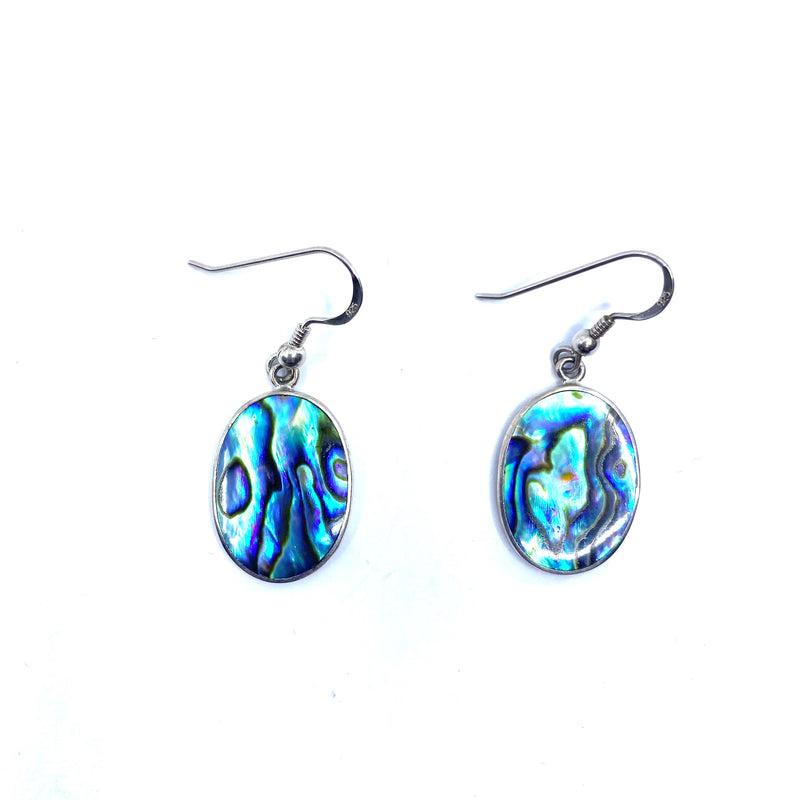 Vibrant Abalone Shell Sterling Silver Earrings