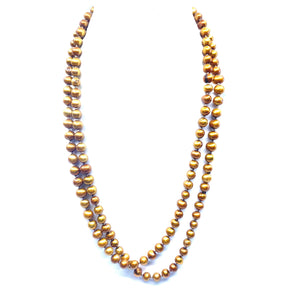 Very Long Gorgeous Freshwater Opera Pearl Statement Necklace 52"