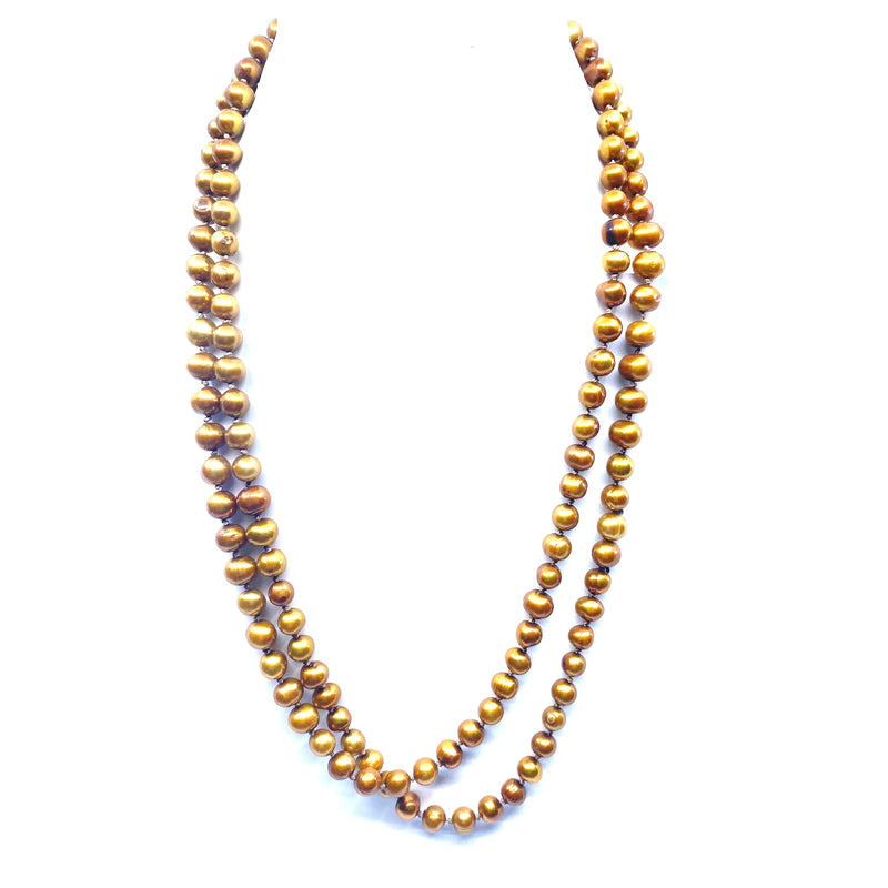 Very Long Gorgeous Freshwater Opera Pearl Statement Necklace 52