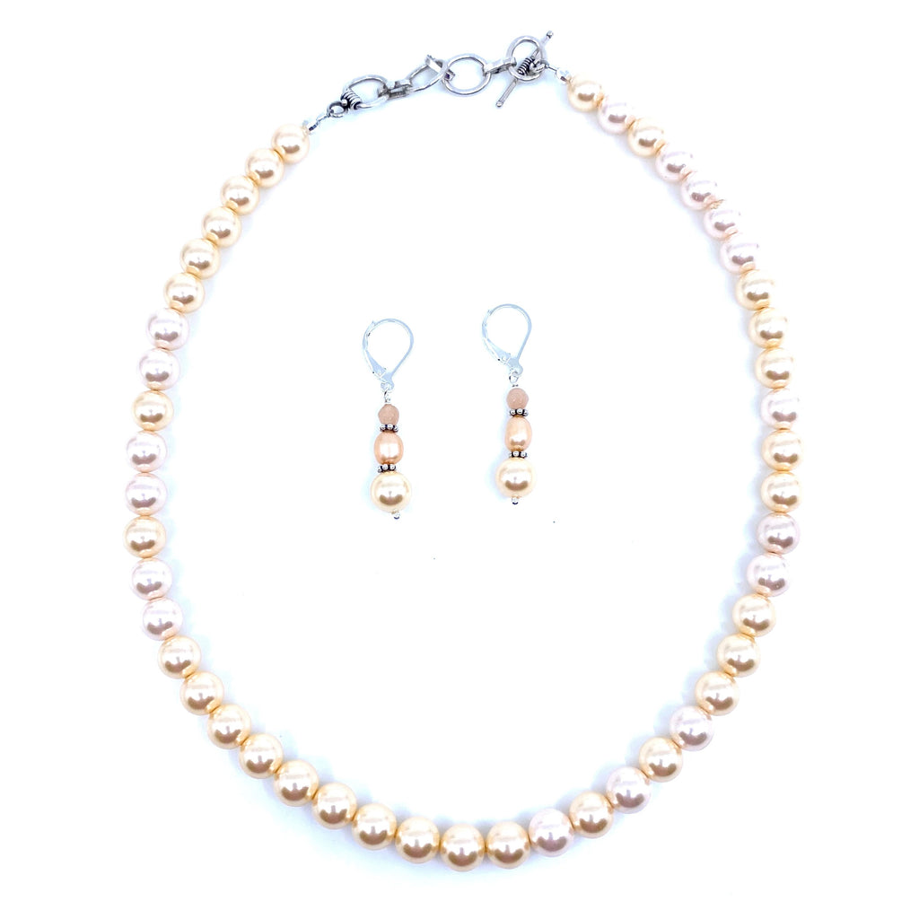 Luminous Shell Pearl Sterling Silver Statement Necklace