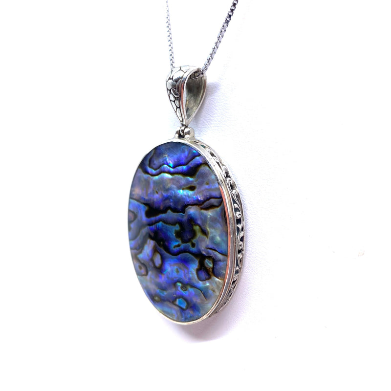 Vibrant Abalone Shell Sterling Silver Statement Pendant