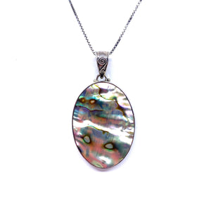 Beautiful Shimmering Abalone Sterling Silver Pendant