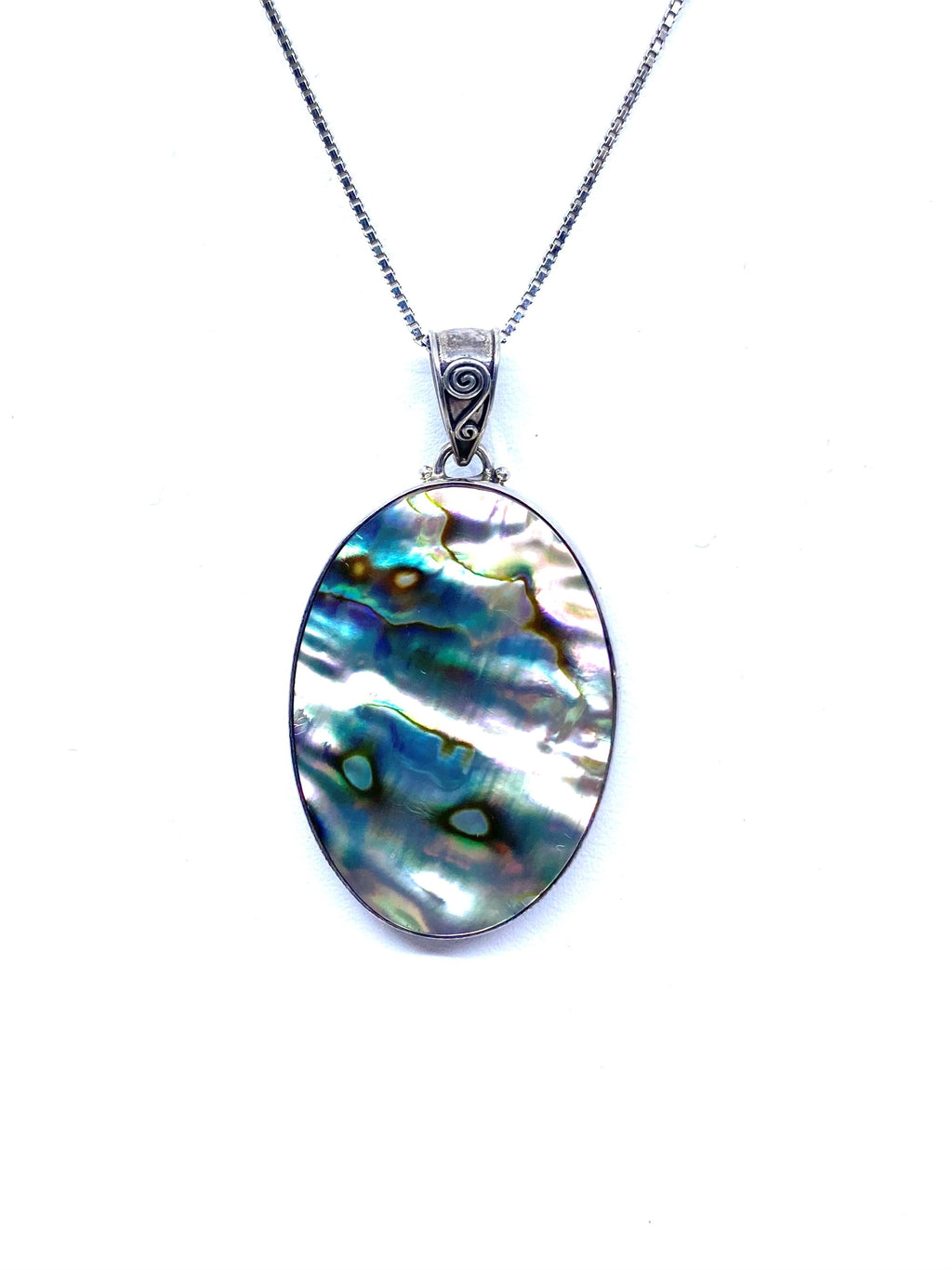 Lovely Abalone Shell Sterling Silver Pendant