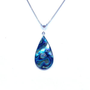 Vibrant Abalone sterling Silver Pendant Necklace