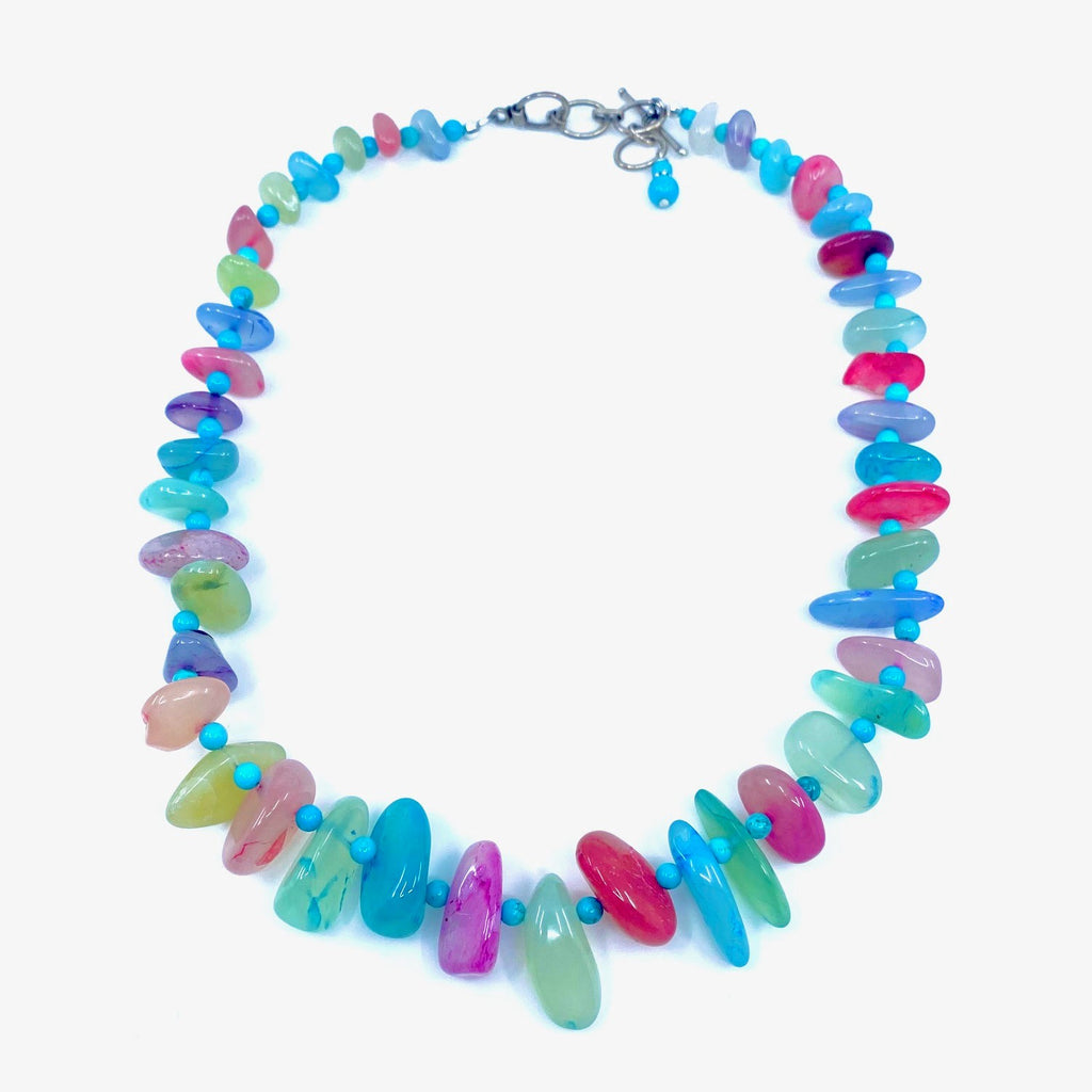 Rainbow Agate Sterling Silver Statement Necklace