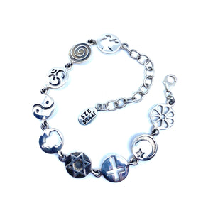 Sterling Silver Spiritual Good Will Peace Bracelet