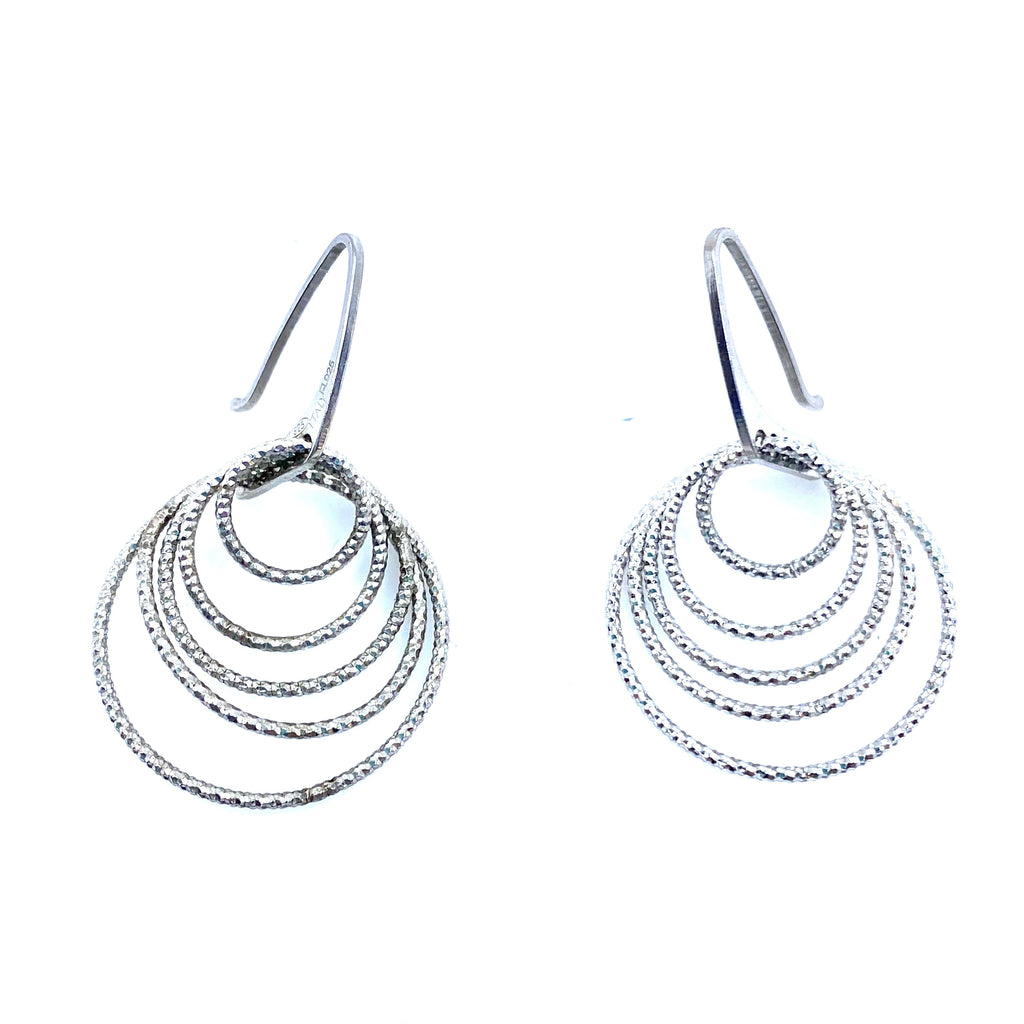 Sparkling Rhodium Plated Sterling Silver italian Statement Earrings