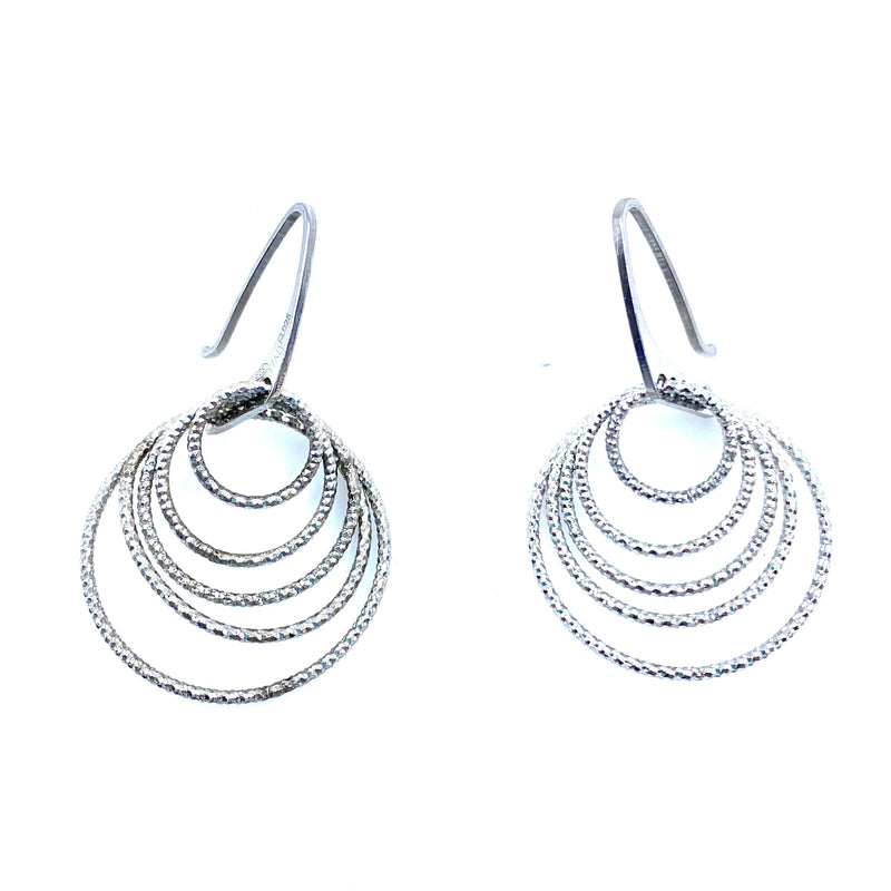 Sparkling Rhodium Plated Sterling Silver italian Statement Earrings