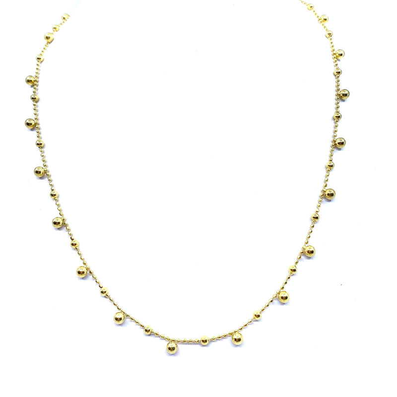 Gorgeous 18kt Gold Plated Silver Italian Petite Ball Necklace