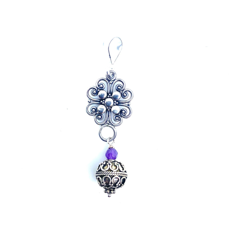 Sterling Silver Filigree Double Statement Pendant