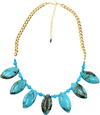 Vibrant Turquoise Gold or Silver Plated Statement Necklace