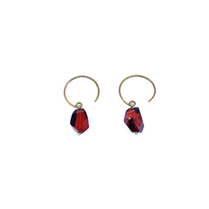 Beautiful Cherry Cognac Baltic Amber Gold Plated Hoops