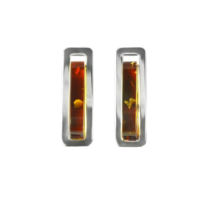 Exquisite Polish Designer Cognac 3-D Amber Statement Earrings