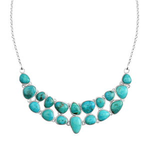 Vibrant Blue Arizona Turquoise Sterling Silver Statement Necklace