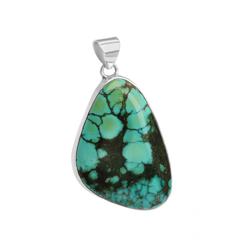 Gorgeous Genuine Turquoise Sterling Silver Statement Pendant