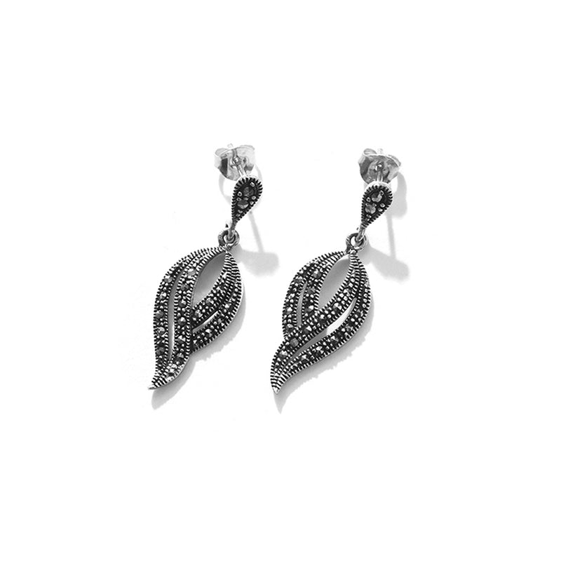 Touch of Elegance Marcasite Sterling Silver Earrings