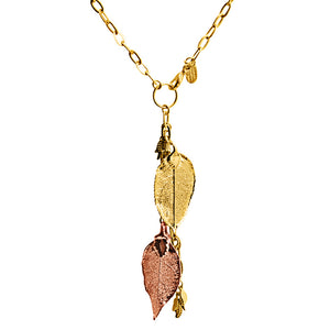 24kt Gold Saturated Real Leaves Necklace