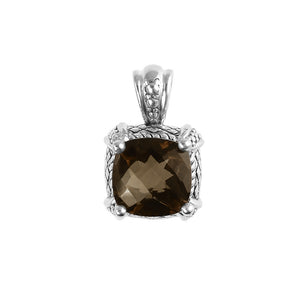 Gorgeous Faceted Smoky Quartz Sterling Silver Statement Pendant