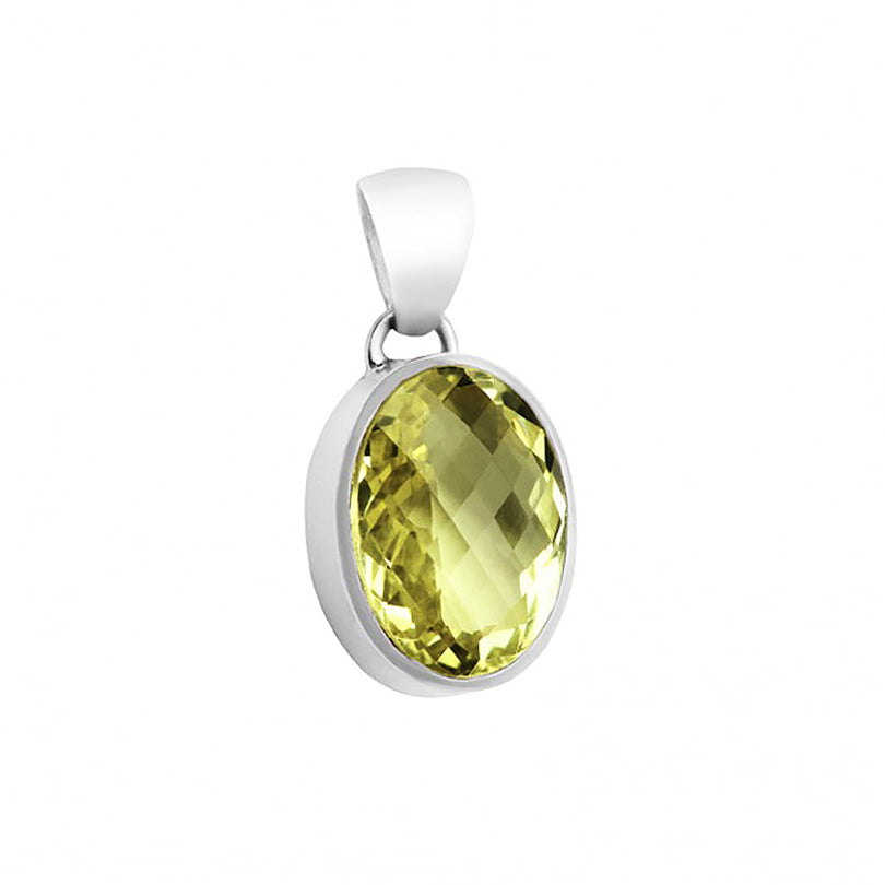 Spectacular Sparkling Lemon Quartz Sterling Silver Statement Pendant