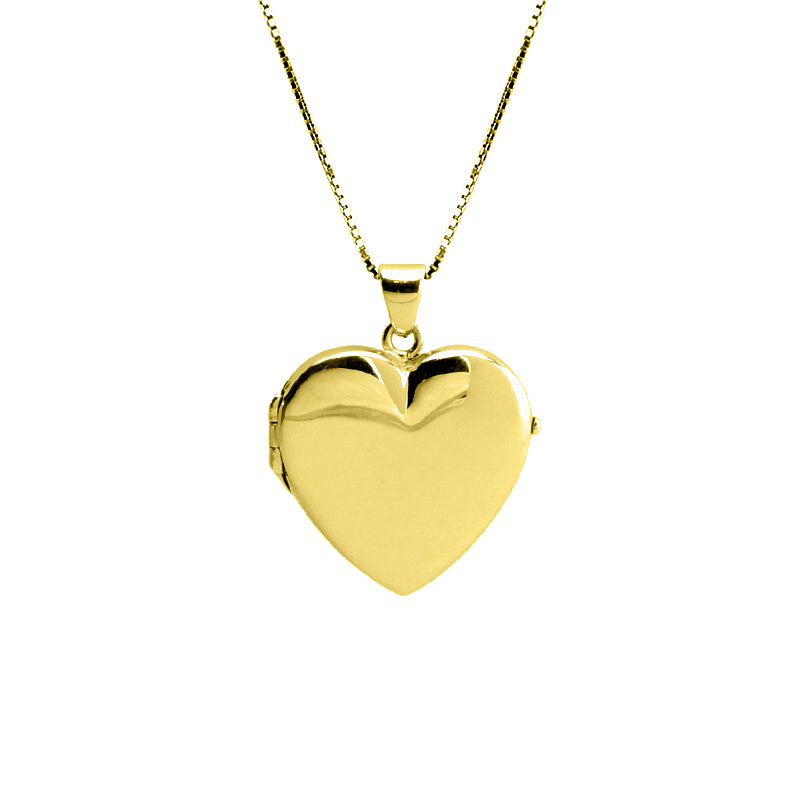 Magnificent Gold Plated Italian Sterling Silver Heart Locket Statement Necklace