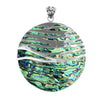 Waves of Silver Adorning Abalone Statement Pendant