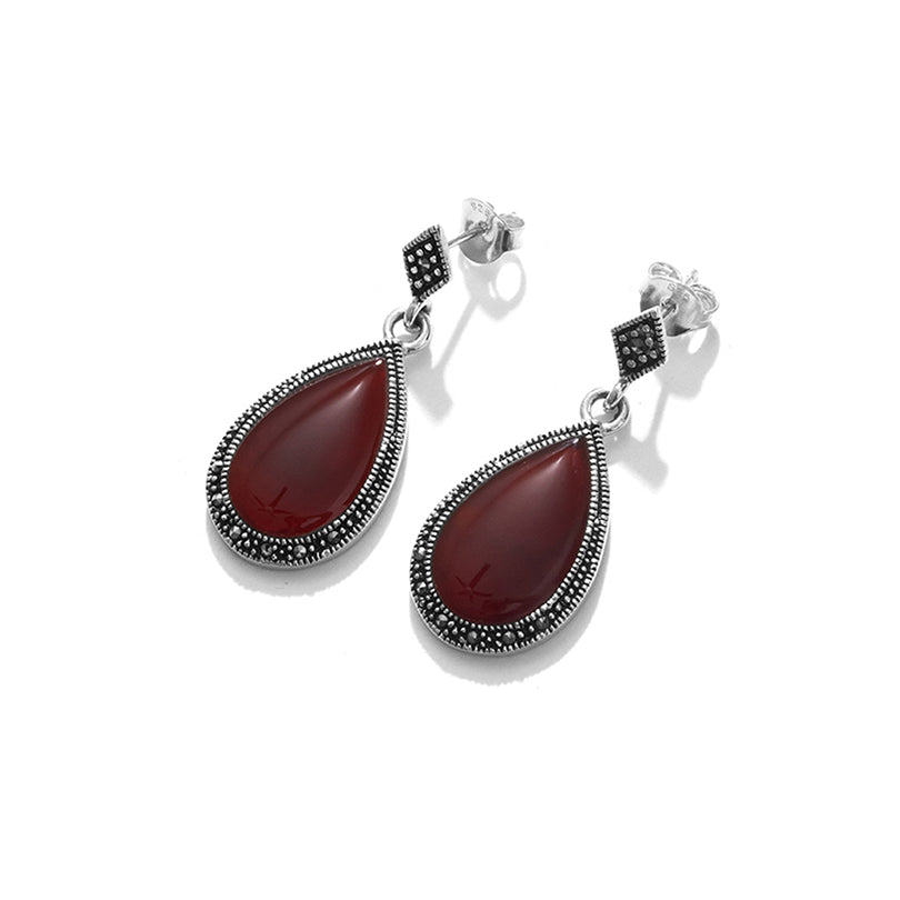 Magnificent Carnelian Sterling Silver Statement Earrings
