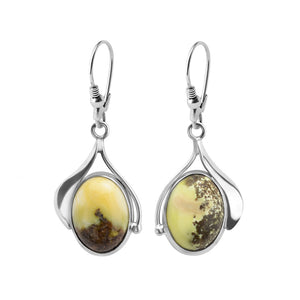 Exquisite Natural Butterscotch Baltic Amber Sterling Silver Earrings.