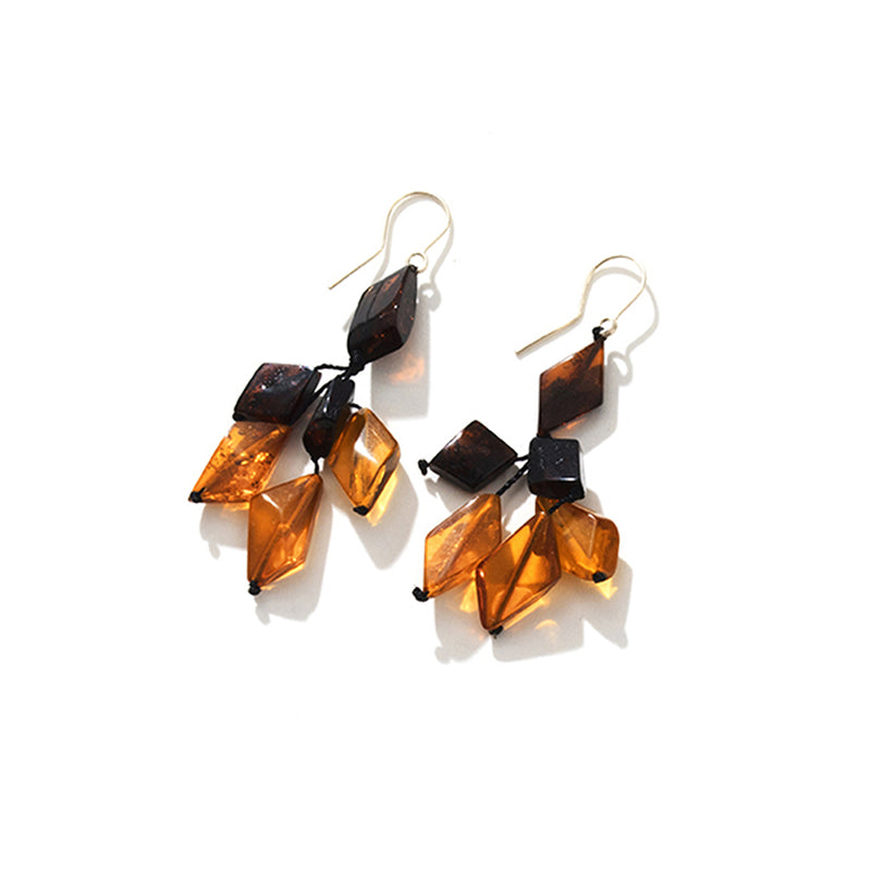 Gorgeous Cherry & Cognac Baltic Amber Sterling Silver Earrings