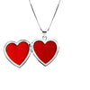 Beautiful Italian Heart Locket Rhodium Plated Sterling Silver Necklace