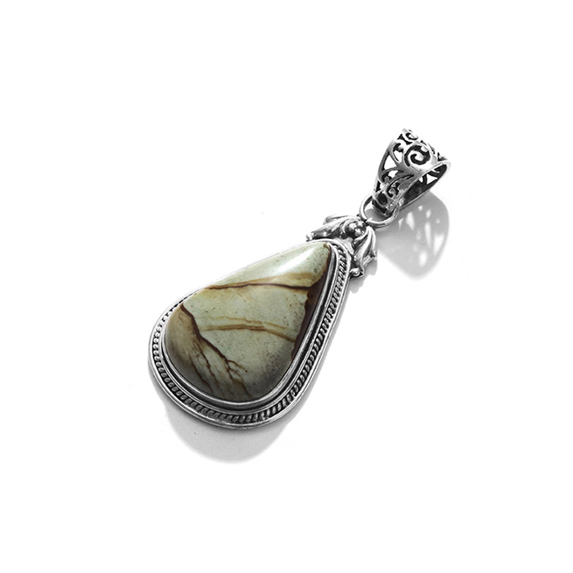 Gorgeous Picture Jasper Sterling Silver Statement Pendant