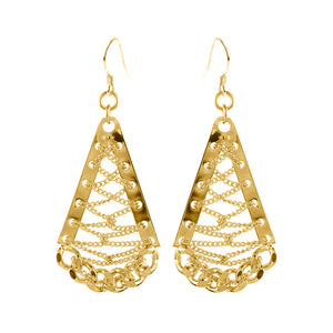 Causal Golden Wave Design Gold Plated Earrings