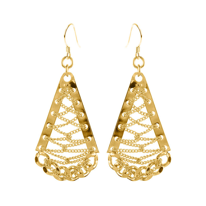 Causal Golden Wave Design Gold Plated Earrings