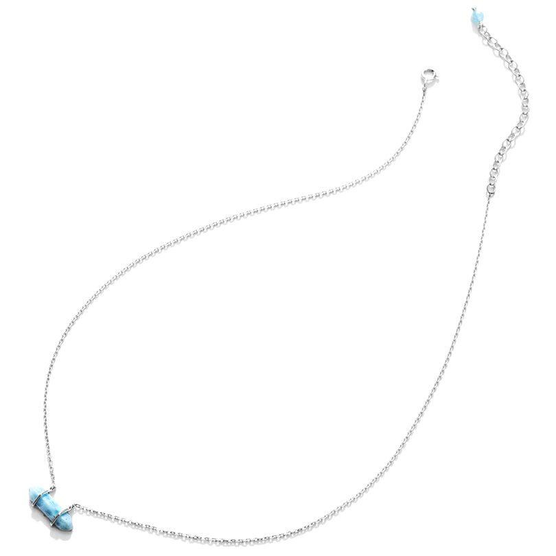 Larimar Petite Mini-Bar Sterling Silver Necklace