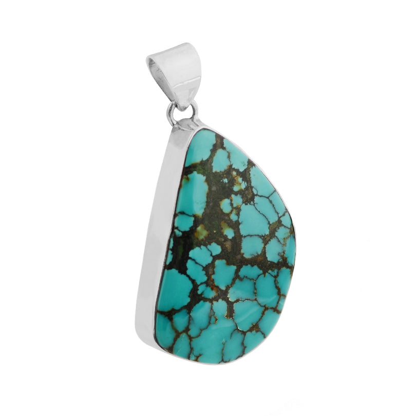 Natural Blue Turquoise Sterling Silver Pendant