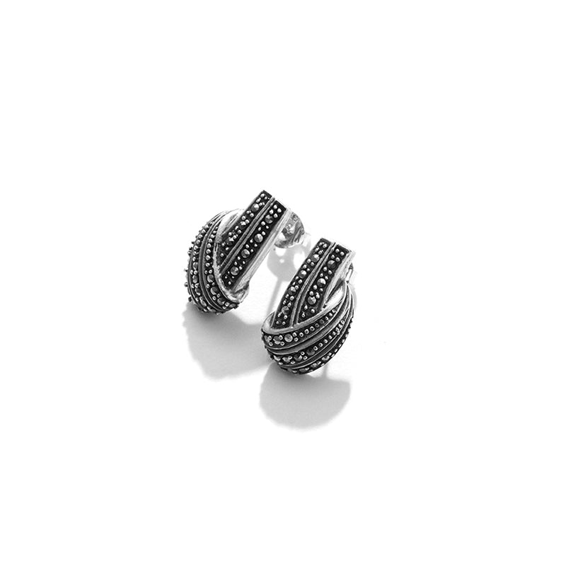 Sophisticated lady Marcasite Sterling Silver Earrings