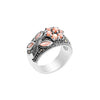 Beautiful Pink Mother of Pearl Flower Marcasite Sterling Silver Ring