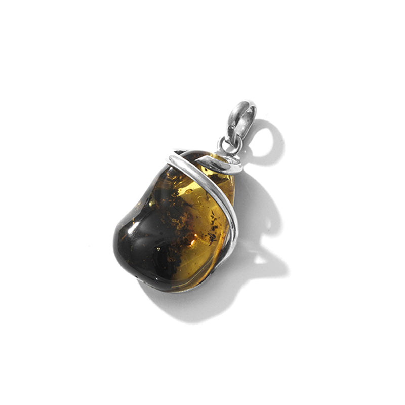 Gorgeous Baltic Amber Sterling Silver Statement Pendant