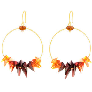 Chic Cherry and Cognac Baltic Amber Hoops