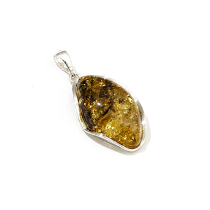 Sparkling Baltic Amber Sterling Silver Statement Pendant