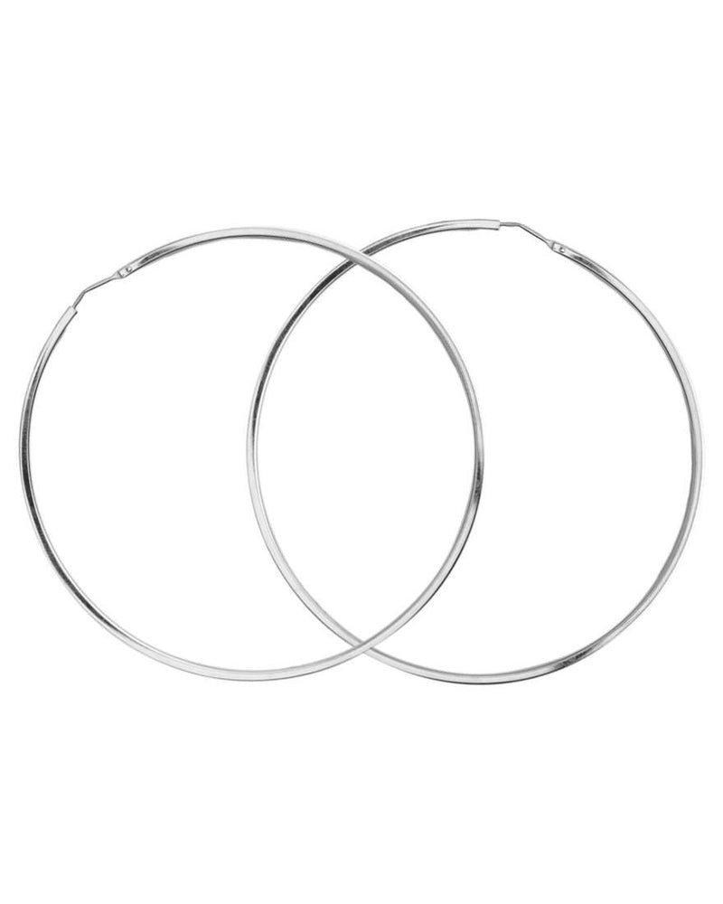 Stunning Italian Sterling Silver Hoops with a Soft Squared Edge 2