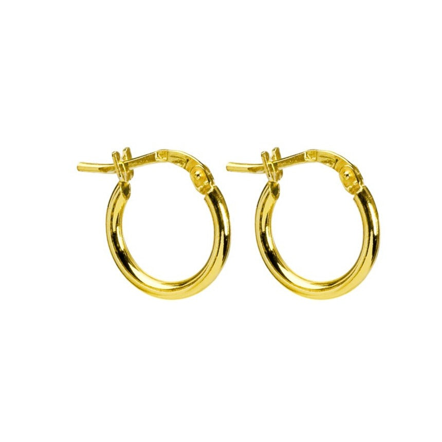 Italian 18kt Gold Plated petite Sterling Silver Hoop Earrings