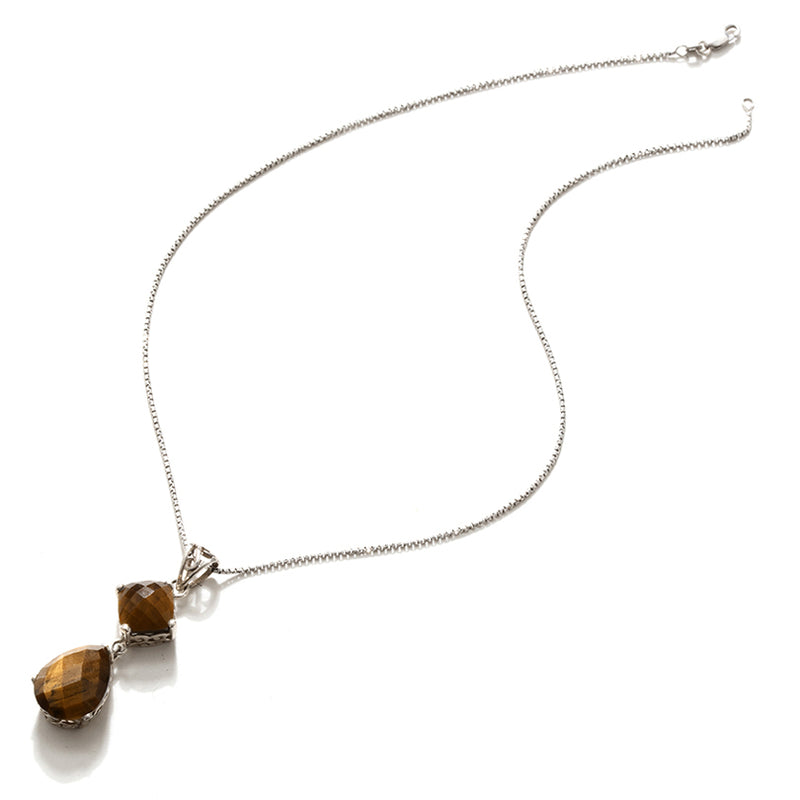 Exotic Tiger's Eye Sterling Silver Necklace