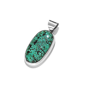 Fabulous Chunky Turquoise Sterling Silver Statement Pendant