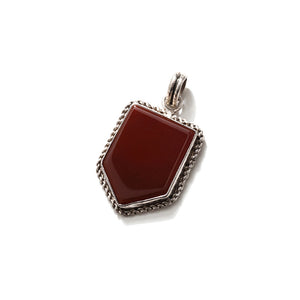 Gorgeous Ribbed Carnelian Sterling Silver Pendant