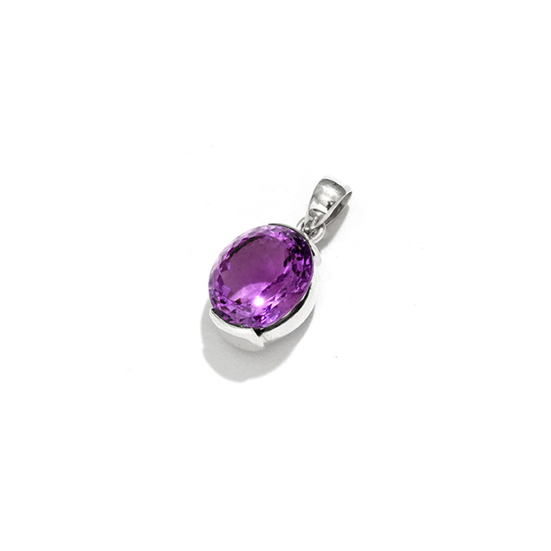Dazzling Faceted Amethyst Sterling Silver Statement Pendant