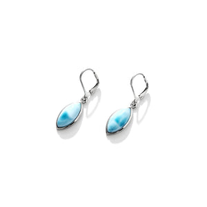 Larimar Marquise Stone Sterling Silver Statement Earrings