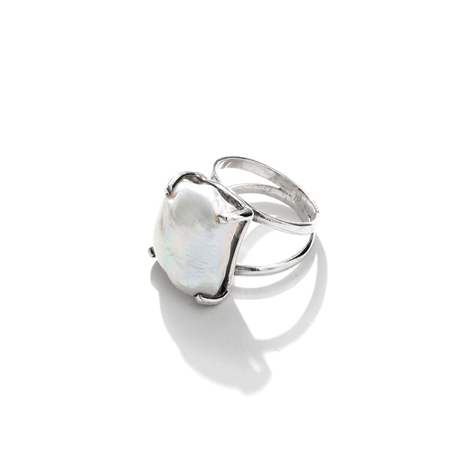 Gorgeous Freshwater Pearl Sterling Silver Statement Ring