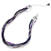 Lovely Multiple Strand River Blue & Lavender Sterling Silver Statement Necklace