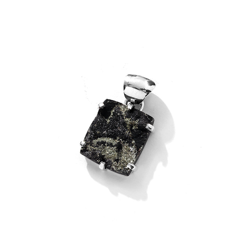 Stunning Sparkling Silvery Magnetite Sterling Silver Statement Pendant